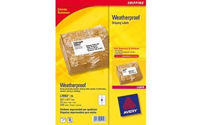 Avery Weatherproof Shipping Labels Self-adhesive Label White 200 Pc S