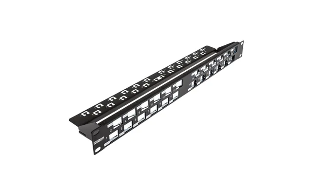 Cablenet 24 Port Cat6a 1u Unloaded Keystone Angled Jacks Patch Panel