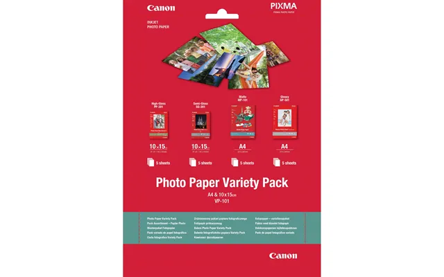 Canon Vp-101 Photo Paper Variety Pack 4x6 And A4 - 20 Sheets