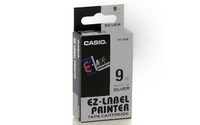 Casio Xr-9sr1 Label-making Tape Black On Silver