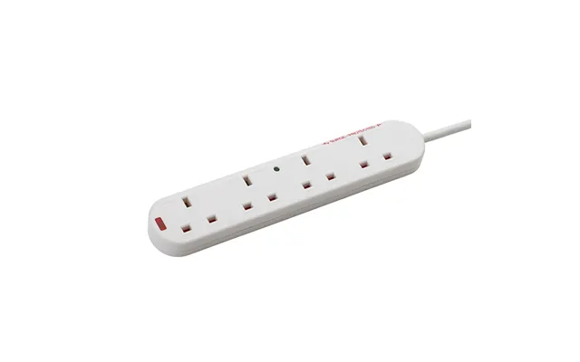 Connektgear 2m 4 Way Surge Protected Extension Block - Uk Plug To 4 X