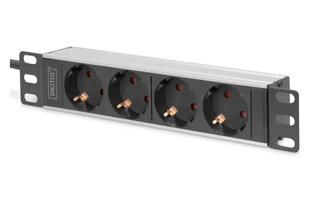 Digitus 10 Socket Strip With Aluminum Profile. 4-way Safety Sockets