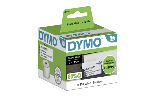Dymo S0929100 Directlabel-etikettes Visiting-cards White 89mm X51mm