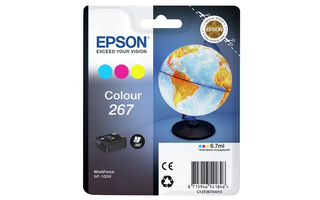 Epson C13t26704010 267 Ink Cartridge Color. 200 Pages 6.7ml For Epson