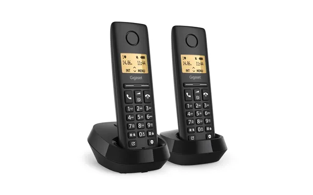 Gigaset Pure 100 Duo Analog Dect Telephone Caller Id Black