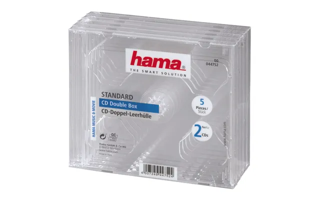 Hama Cd Double Jewel Case. Pack 5 2 Discs Transparent