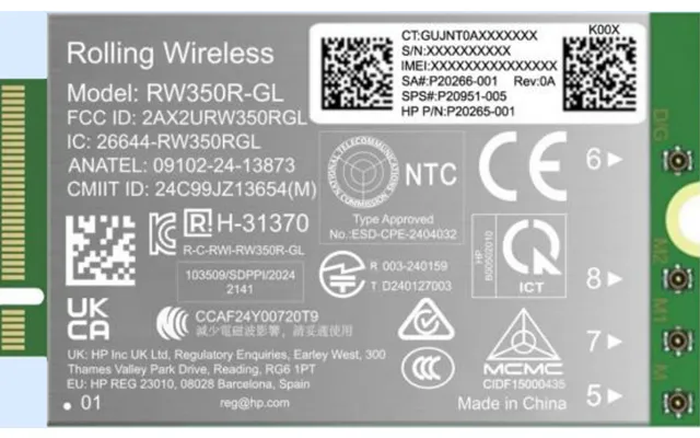Hp 4g Lte-advanced Pro Cat19 Wwan Interface Cards Adapter Internal