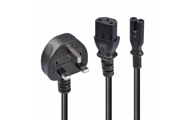 Lindy 2.5m Uk 3 Pin Plug To Iec C13 And Iec C7 Splitter Extension Cabl