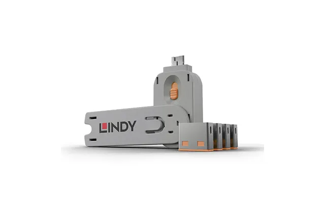 Lindy Usb Port Blocker - Pack Of 4 Colour Code Orange