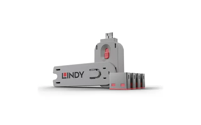 Lindy Usb Port Blocker - Pack Of 4. Colour Code Pink