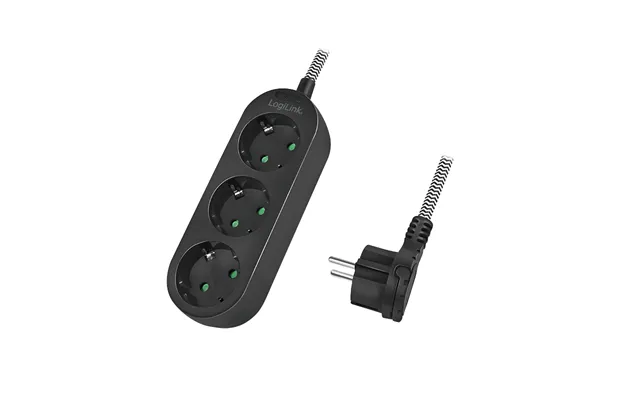 Logilink Lps261 Power Extension 1.5 M 3 Ac Outlet S Indoor Black
