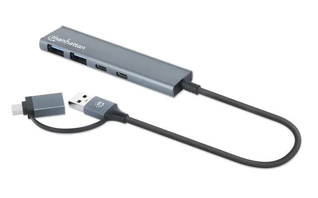 Manhattan Usb-c & Usb-a Combo Dock Hub. Ports 4 Usb-a X2 And