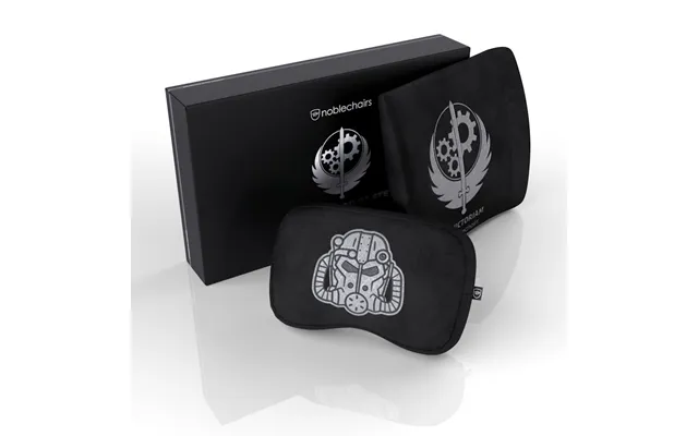 Noblechairs Brotherhood Of Steel Neck Pillow Lumbar Pillow Black 2 Pc
