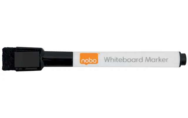 Nobo Mini Whiteboard Pen With Magnetic Eraser Cap 6 Pack Black