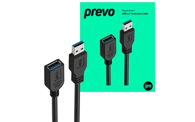 Prevo Usbm-usbf-3m-3.0 Usb Cable Usb 3.2 Gen 1 3.1 Gen 1 Usb A Black