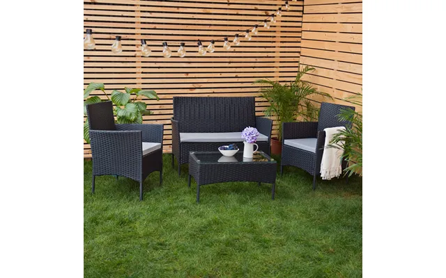 3-piece Rattan Furniture Seat Cushions Water-resistant Patio Sofa Pads For Outdoor Use - Grey