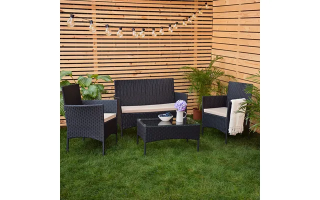 3-piece Rattan Furniture Seat Cushions Water-resistant Patio Sofa Pads For Outdoor Use - Stone
