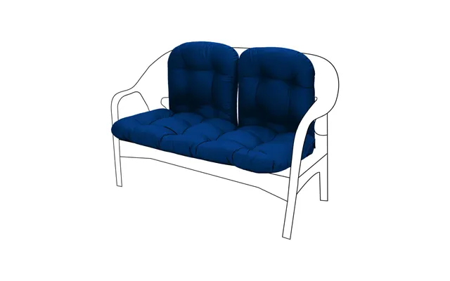 Outdoor Rattan Furniture 2-seater Tufted Bench Cushions Outdoor Bench Seat Pad - Navy