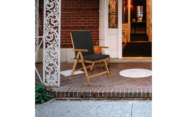 Outdoor Water-resistant High Back Chair Seat Pads Garden Chair Cushions With Ties - Black Pack Of 1