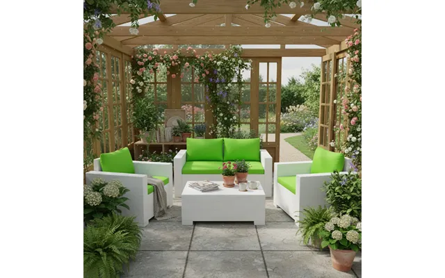 Outdoor Water-resistant Rattan Furniture Cushions Garden California Sofa Cushion Pads Set - Lime 8 Piece Set