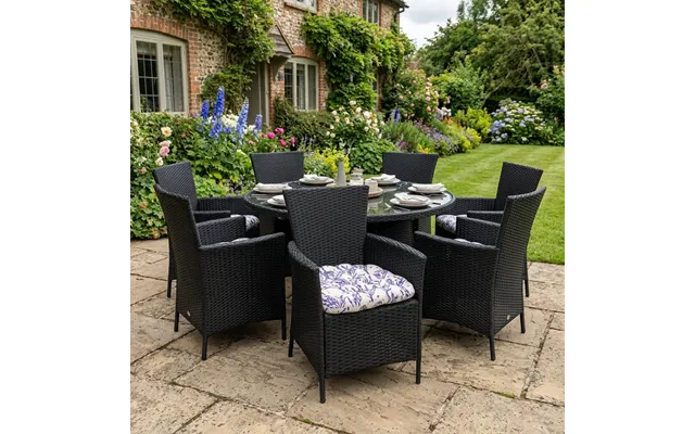 Tufted Printed Seat Pad Slip Free Garden Chair Cushions Water Resistant Garden Furniture Dining Seat Pads With - Provenc