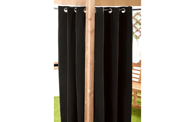 Water Resistant Outdoor Eyelet Curtains Garden Blackout Gazebo Curtain Thermal Privacy Protection - Black 55 X 72 Inch product image