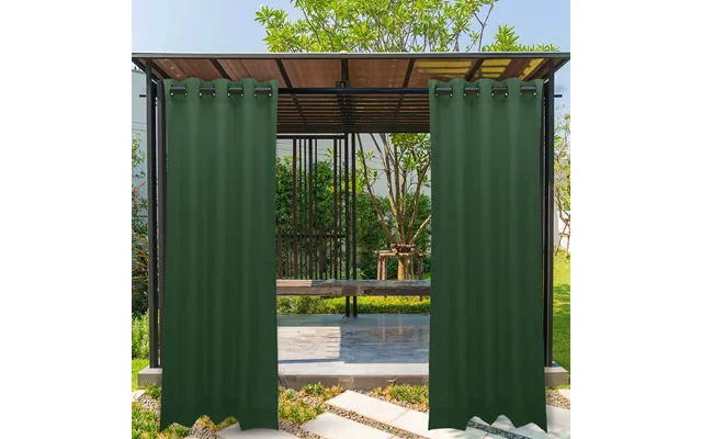 Water Resistant Outdoor Eyelet Curtains Garden Blackout Gazebo Curtain Thermal Privacy Protection - Green 55 X 96 Inch product image