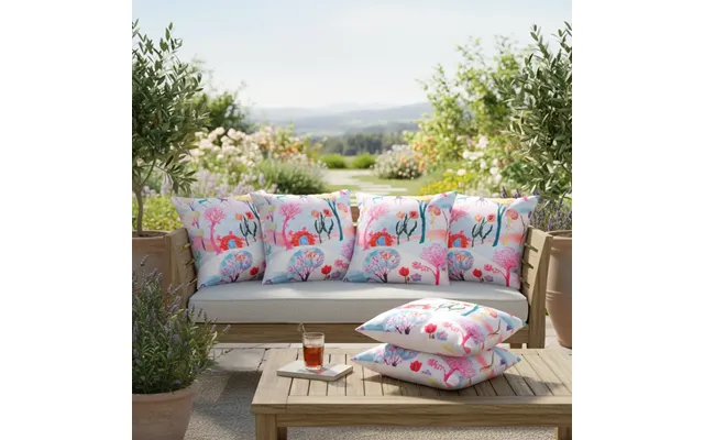 Water-resistant Floral Scatter Cushions Outdoor Garden & Patio Furniture Pillows - Enchanted 6 Packs
