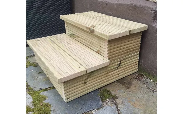 Decking Hot Tub Steps With Non Slip Strips Ideal - Caravans
