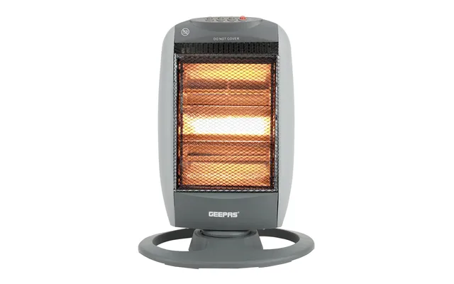 1200w Grey Oscillating Portable 3-bar Halogen Heater