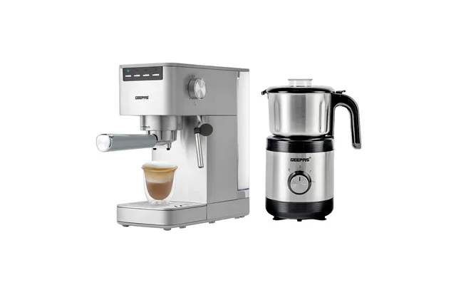 1450w Silver Slim Espresso Coffee Machine & Coffee Grinder Set