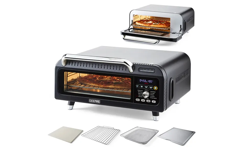 15-in-1 Black Air Fryer Pizza Oven For Indoor & Outdoor 18l