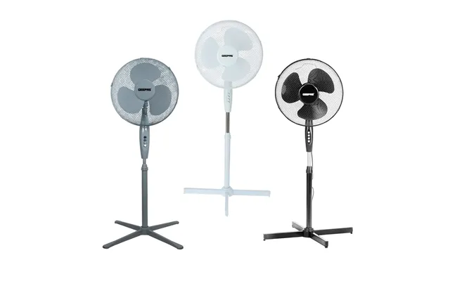 16-inch Pedestal Fan With Oscillation White, Grey, Black - Black