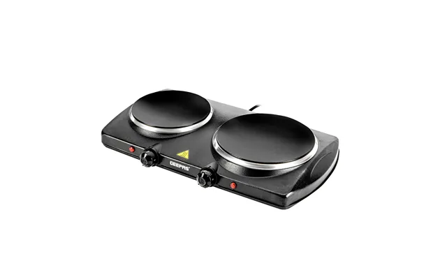 2000w Black Double Burner Portable Ceramic Hot Plate