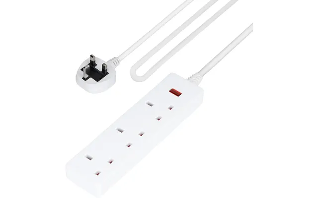 3 Gang Extension Lead - 1m Cable 3-way Plug Extension Cable