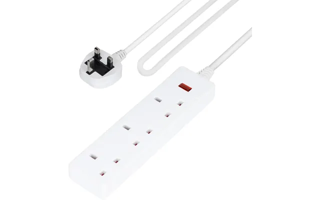 3 Gang Extension Lead - 2m Cable 3-way Plug Extension Cable