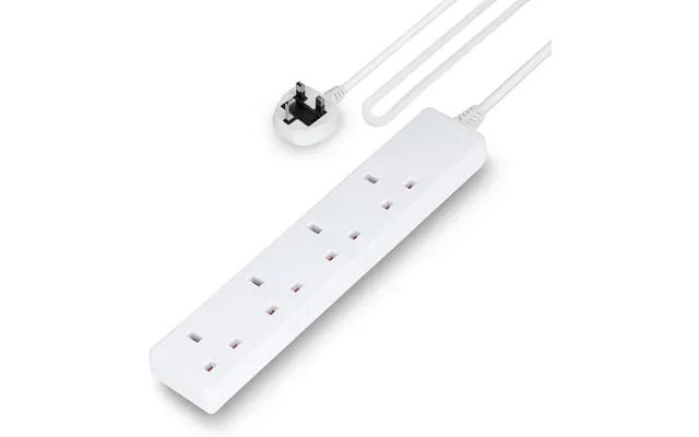4 Gang Extension Lead - 2m Cable 4-way Plug Extension Cable