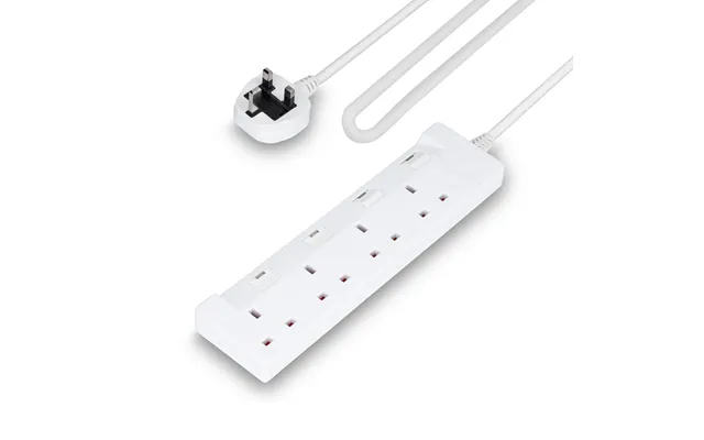 4 Gang Extension Lead 5m Cable Individual Switches