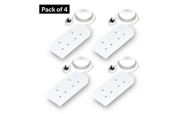 4-pack 2 Gang Extension Leads - 2m Cable