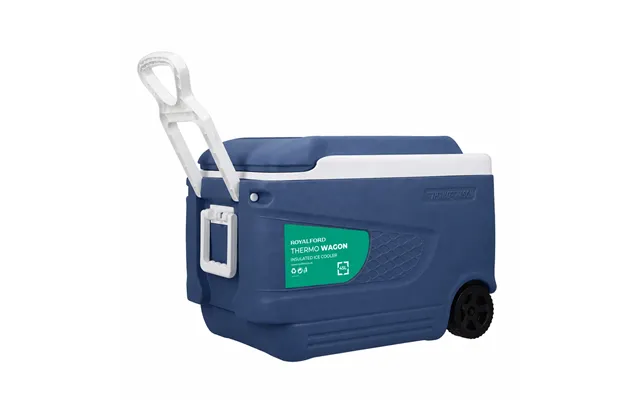 45l Large Blue Insulated Ice Cooler Chest With Wheels & Cup Holders