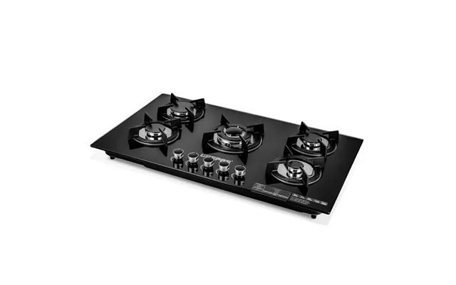 5-burner Tempered Glass Built-in 8mm Gas Hob