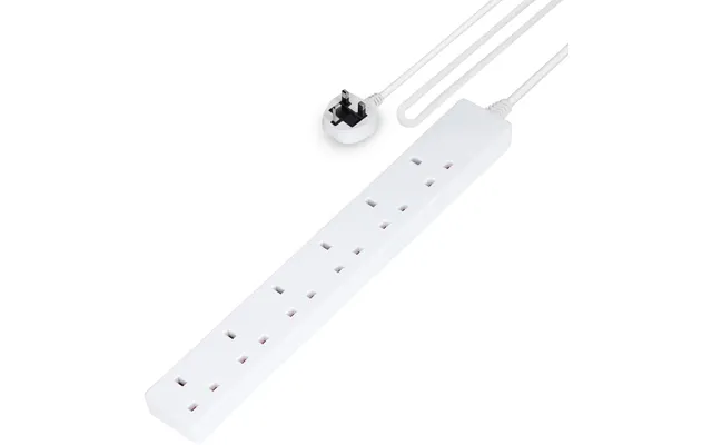 6 Gang Extension Lead - 2m Cable 6-way Plug Extension Cable