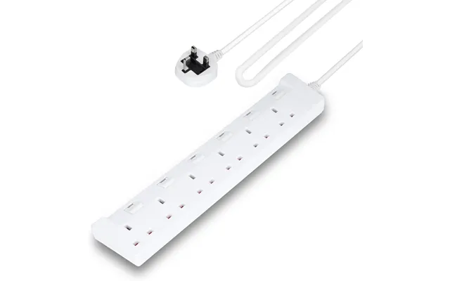6 Gang Extension Lead - 5m Cable 6-way Plug Extension Cable