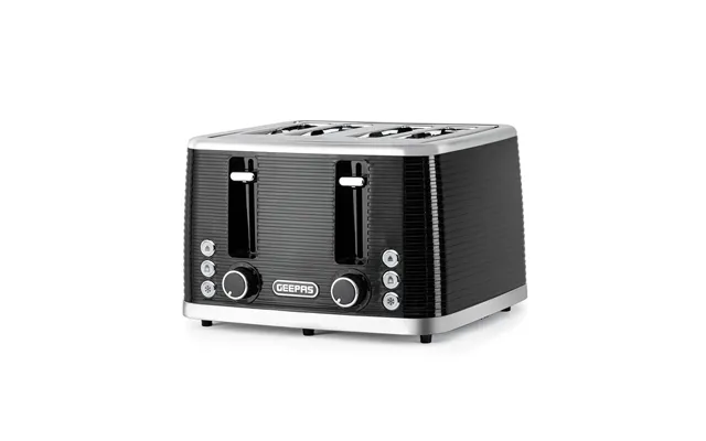 Black Linear 4 Slice Toaster With 7 Browning Levels 1600w