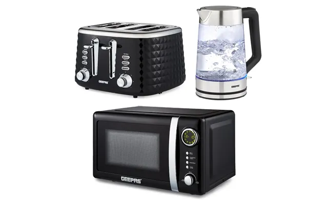 Digital 20l Microwave - Illuminating 1.7l Kettle & 4 Slice Toaster Set