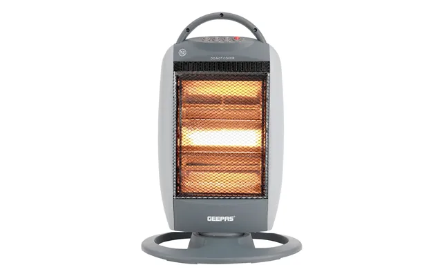 Grey Oscillating 3-bar Halogen Heater With Handle