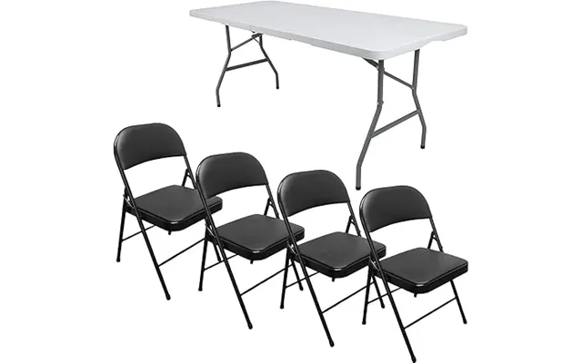 Pack Of 4 & 6 Folding Chairs 6ft Folding Table Set - 4 Chairs Table product image