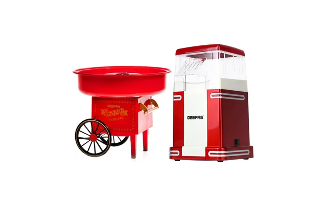 Popcorn Maker & Cotton Candy Machine Set Red Retro Design