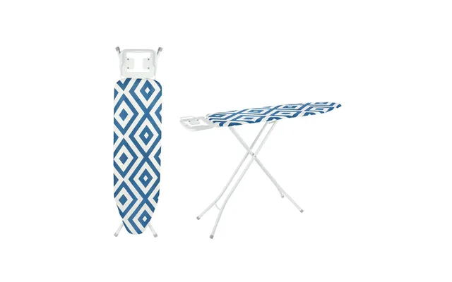 White & Blue 100% Cotton Adjustable Ironing Board