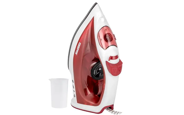 White & Red 1800w Non-stick Steam Iron With Temperature Controls